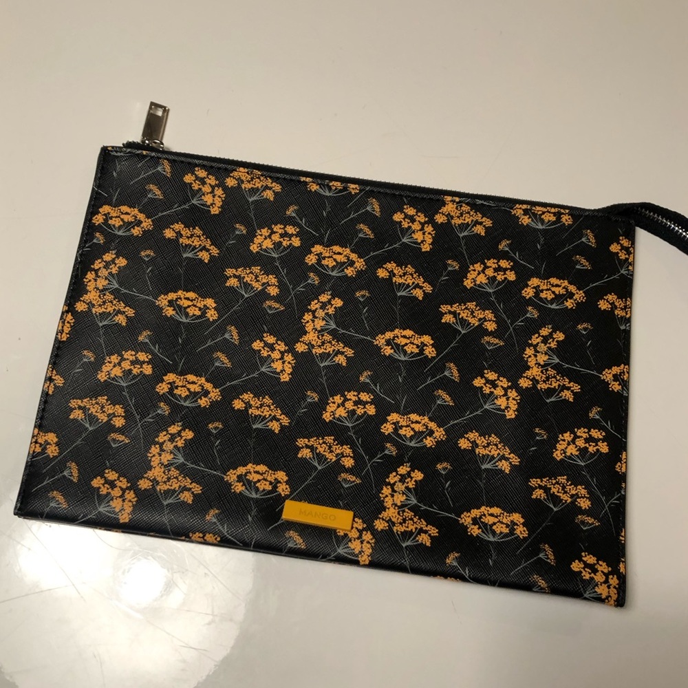 MANGO floral print clutch